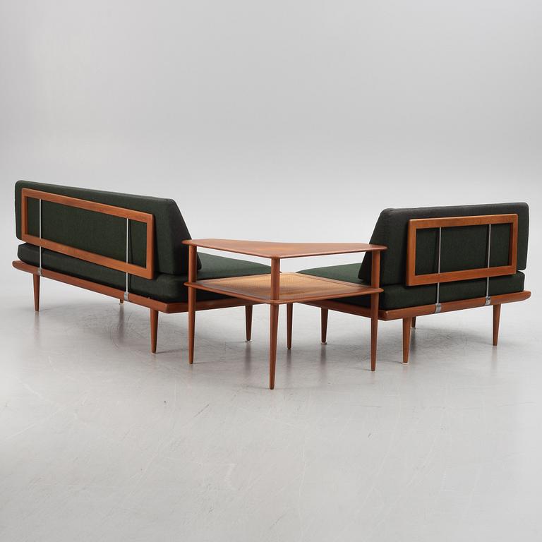 Peter Hvidt & Orla Mølgaard  Nielsen, a "Minerva" group with two sofas and a table, France & Son, Denmark, 1960's.