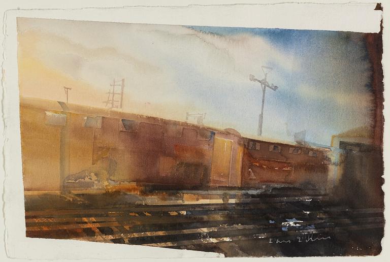 Lars Lerin, watercolour, signed Lars Lerin.