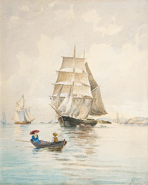 Frans Maexmontan, SAILING SHIPS IN FRONT OF HELSINKI.