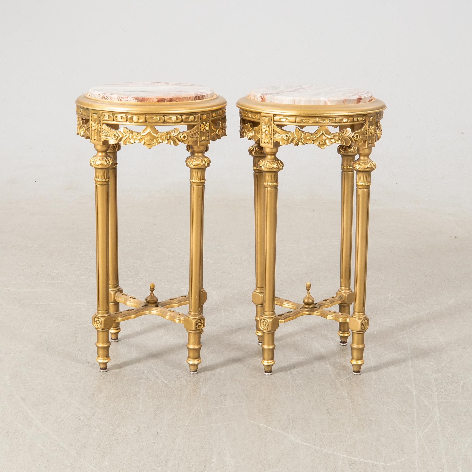 Side tables/Pedestals a pair Louis XVI style early 20th century.