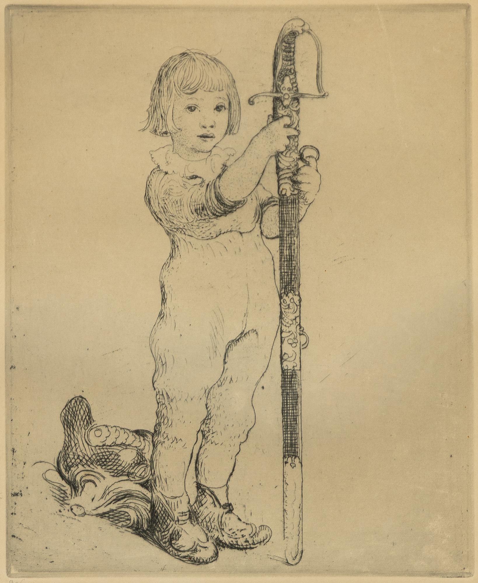 Carl Larsson, "Pojke med svärd".