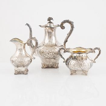 Kaffeservis, 3 delar, silver, GAB, Stockholm, 1920-1928.