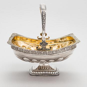 A parcel-gilt silver bread basket, maker's mark of Anton Christian Iwersen, Saint Petersburg 1830.
