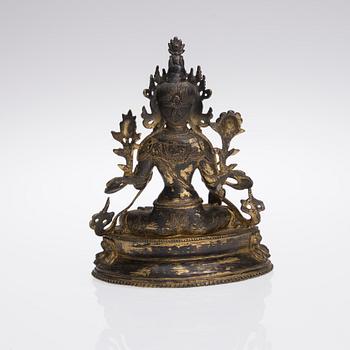 SKULPTUR, mässing, troligen Tibet, 1900-talets senare hälft.