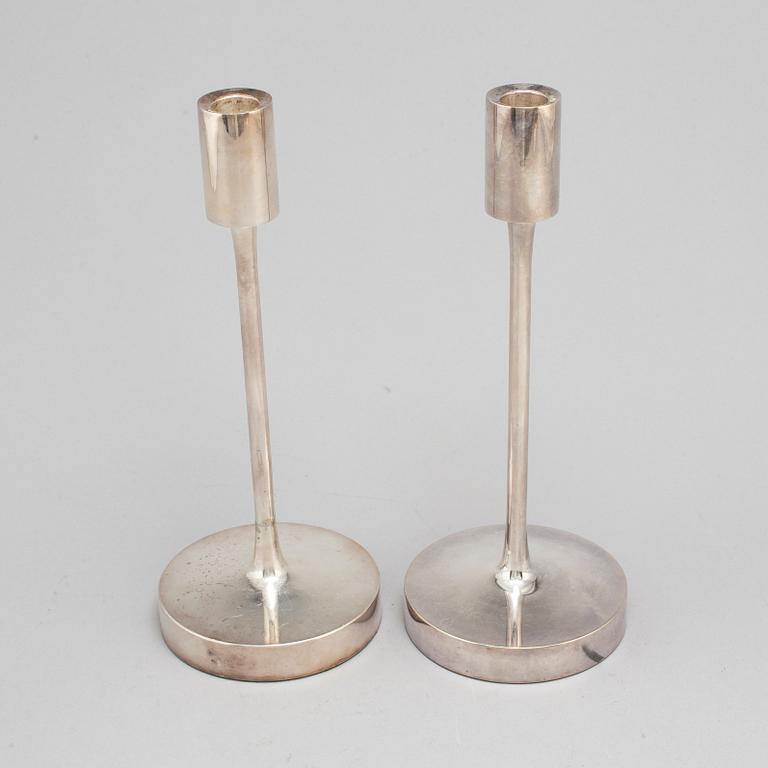 A pair of silver candlesticks, MGAB, Uppsala, 1966.