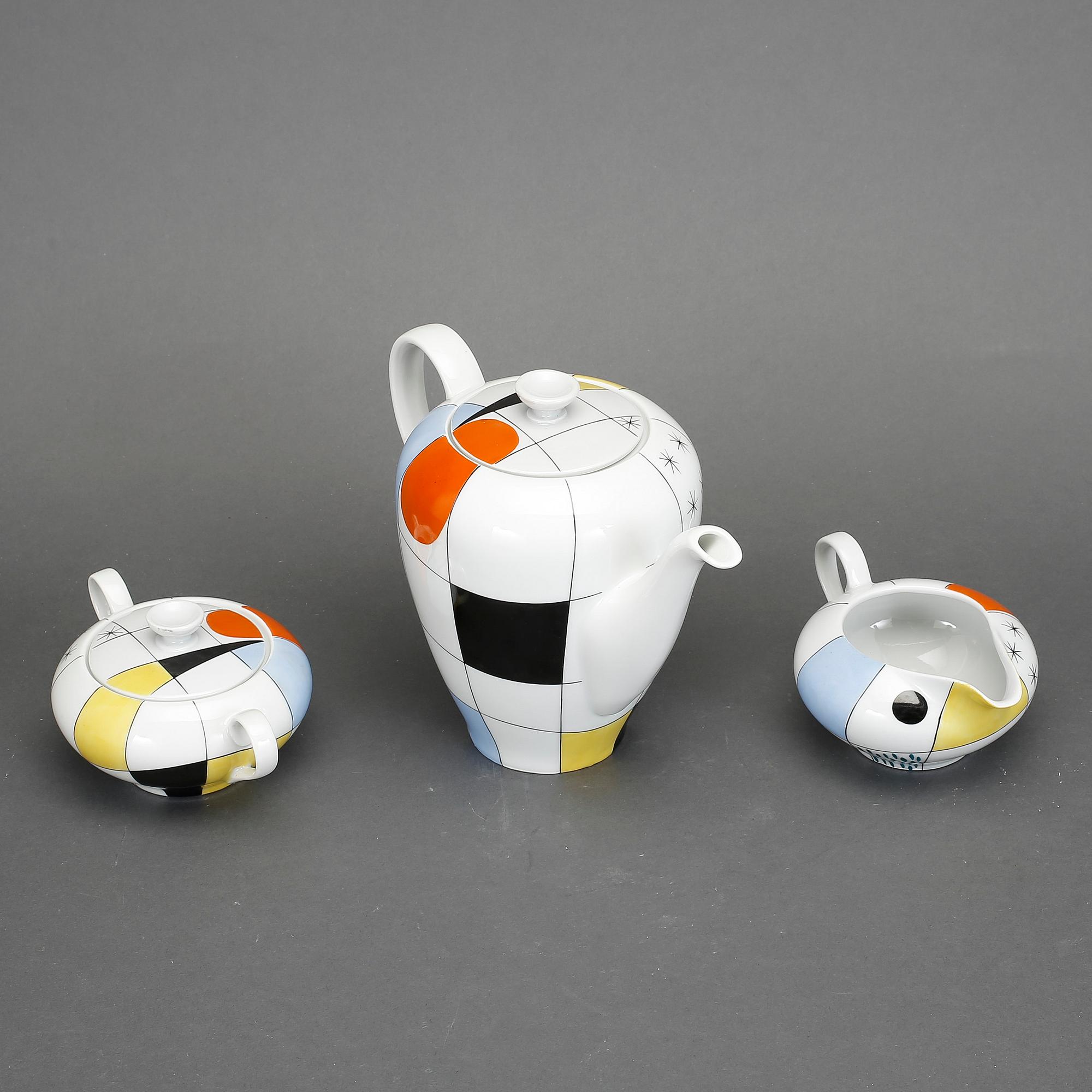 KAFFESERVIS, porslin, Polen, 1950-tal.