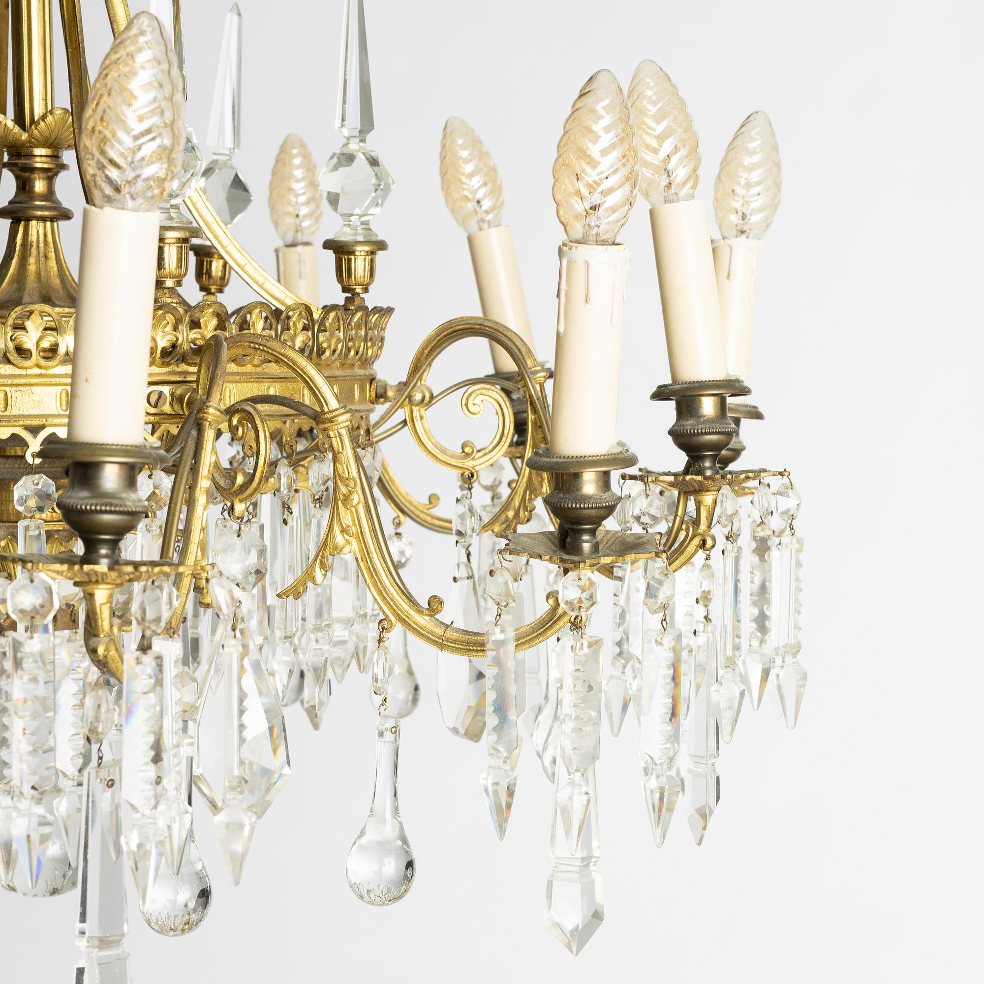 A chandelier, late 19th Century.