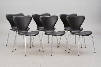 STOLAR, 6 st, "Sjuan", Arne Jacobsen för Fritz Hansen.