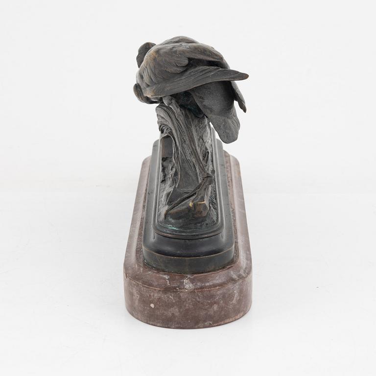 Auguste Cain, kopia efter. Häger och groda.