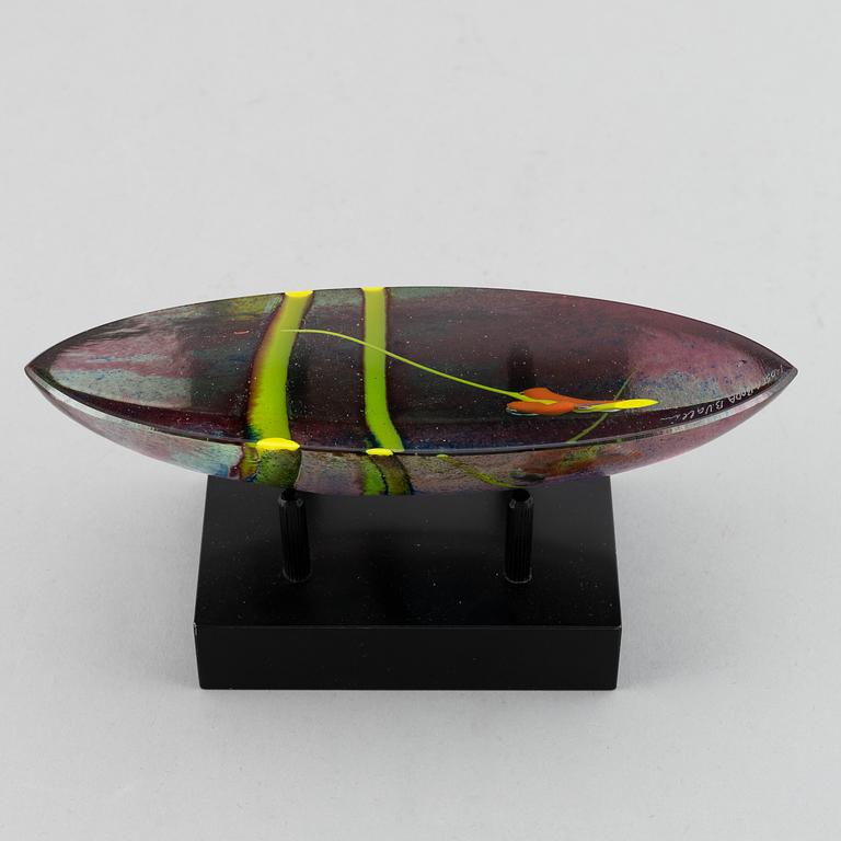 Bertil Vallien, a glass sculpture, signed B Vallien Kosta Boda Atelier.
