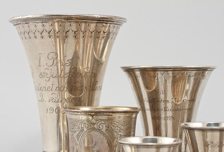 PARTI SILVER, 15 delar, 1800/1900-tal. Vikt 850 g.