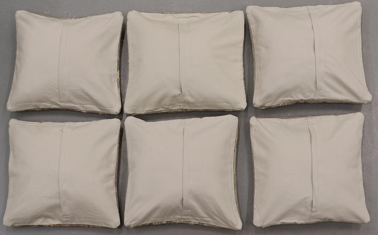 Six kilim cushions, Ca 45 x 45 cm.