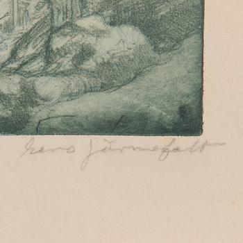 EERO JÄRNEFELT, etching, signed.