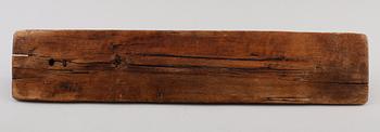 MANGELDON, skuret trä, daterad Warmsätra 1756.