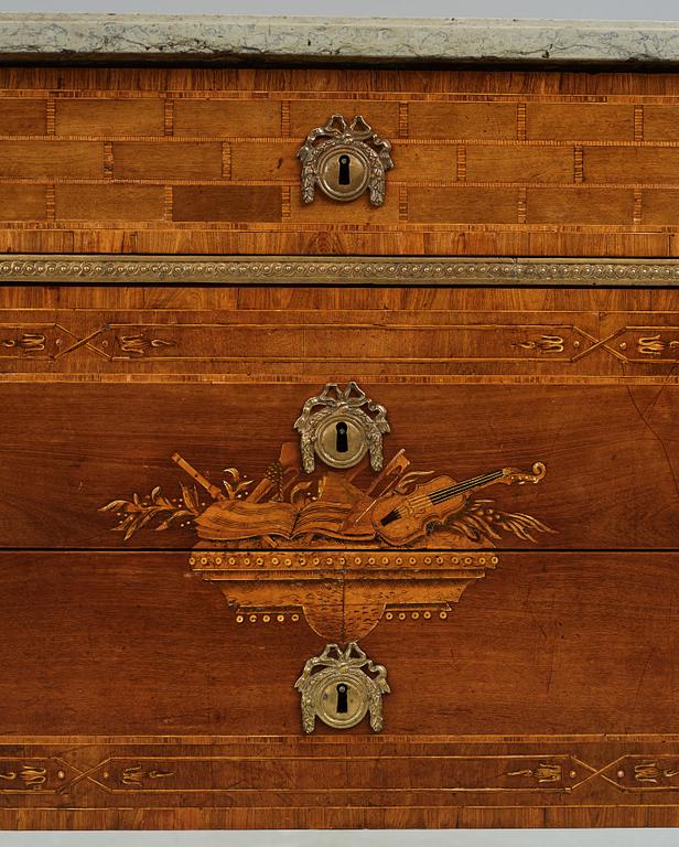 A Gustavian late 18th century commode by N P Stenström (master in Stockholm 1781-1790), not signed.