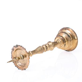 LJUSSTAKE, brons, möjligen Frankrike 1600/1700-tal.
