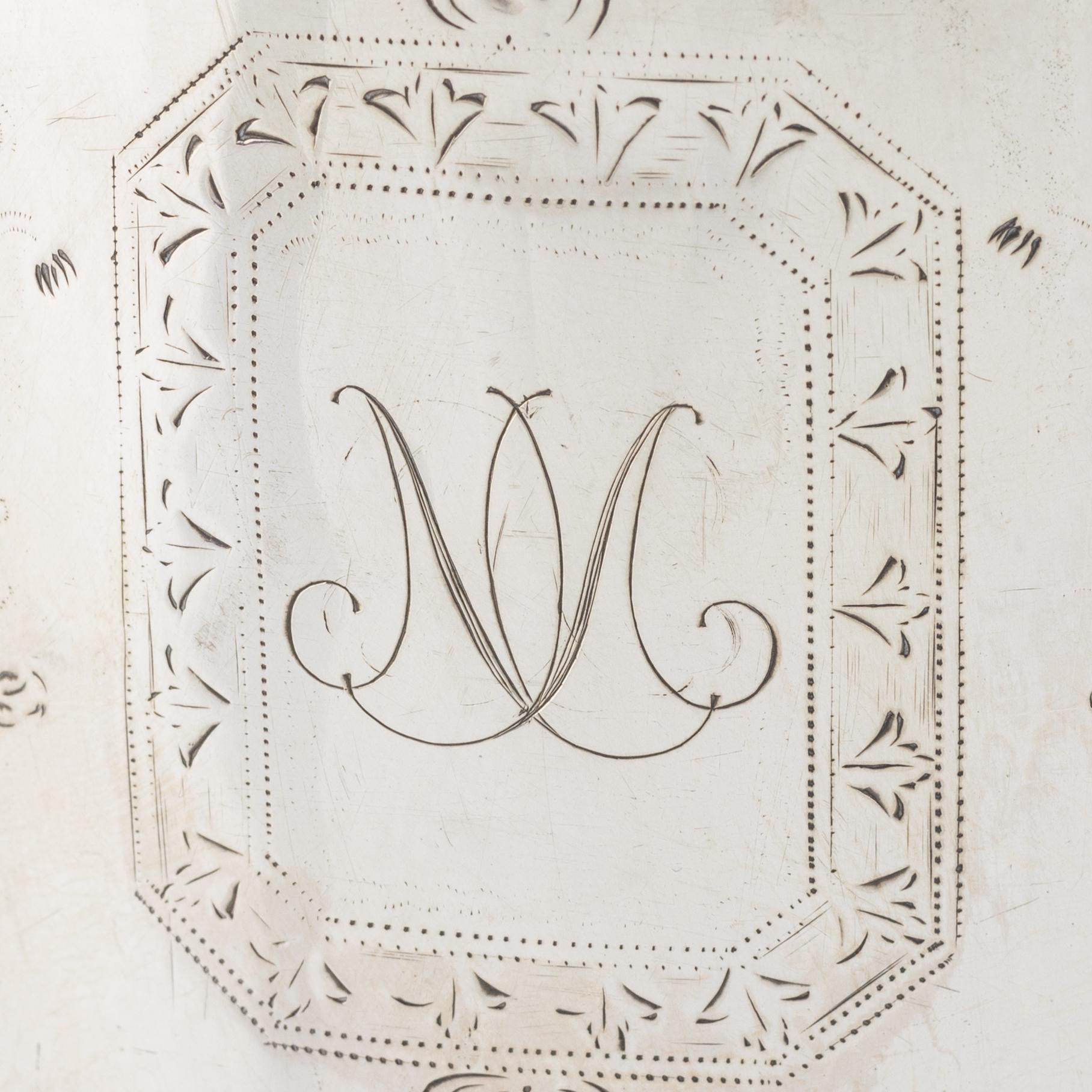 An English Silver Teapot, mark of Joshua Jackson, London 1788.