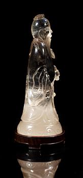 A rock chrystal figure of Shoulau, late Qing dynasty.