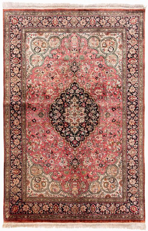 A Carpet, Silk Gohm, circa  298 x 202 cm.