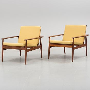 A pair of armchairs by Hans Olsen, Juhl Kristensen, Denmark.