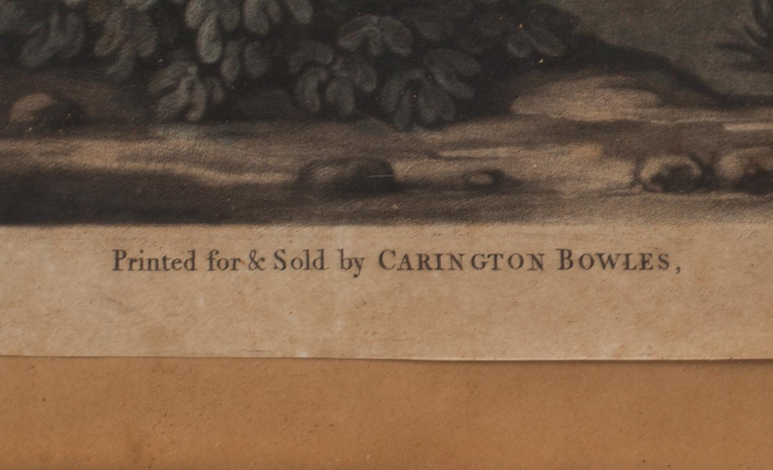 CARINGTON BOWLES, utgivna av, gravyrer, två st, handkolorerade, 1700-talets slut.