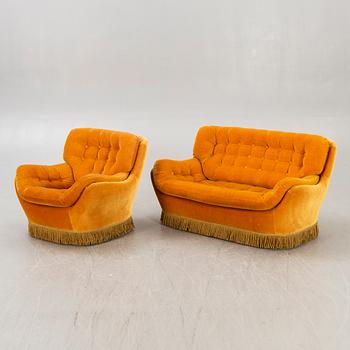 A sofa  and armchair, Swedfurn / Slätt möbler Töreboda, 1970s.