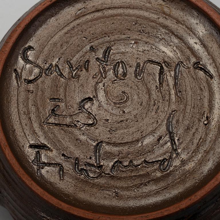 Redclay pot and 7 bowls by Erkki Stenius for Savitorppa 1970s.