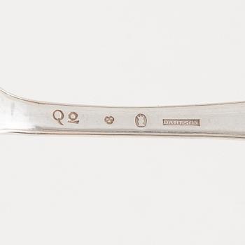 Skedar, 8 st, silver, bl.a. Stephan Westerstråhle, Stockholm 1794.