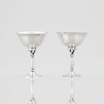 Harald Nielsen, a set of eight sterling cocktail glasses, Georg Jensen, Copenhagen 1933-77, design nr 479 and 479A.