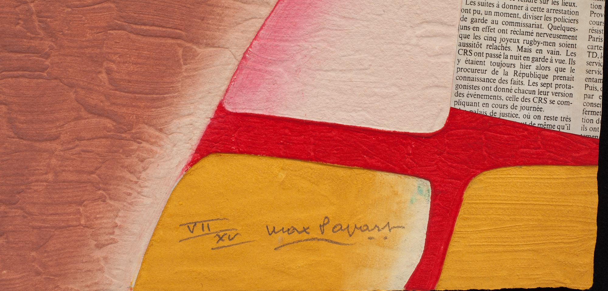 MAX PAPART,carborundum med collage. Signerad och numrerad VII/XV.