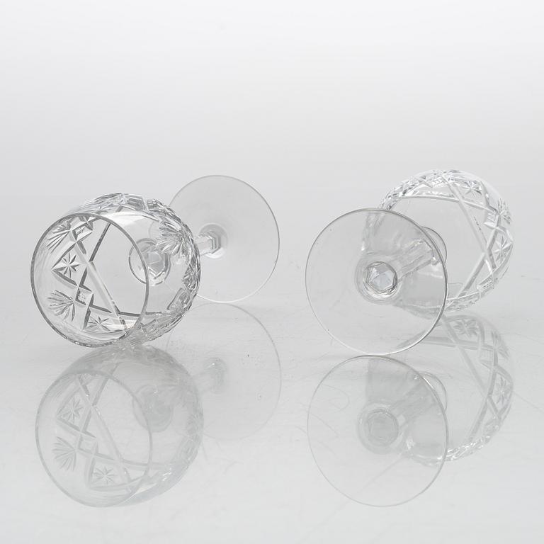 An 'Yrjö' crystal glassware set, 58 pieces, Riihimäen Lasi, Finland, latter half of the 20th century.
