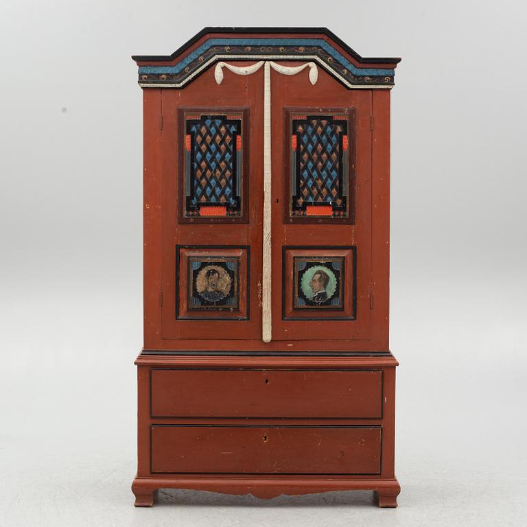 A cabinet, probably Johannes Fundberg, Dalsland, first half of the 19th Century.