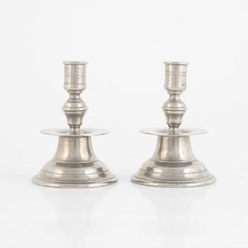 Firma Svenskt Tenn, a pair of pewter candlesticks model "337", Stockholm 1937.