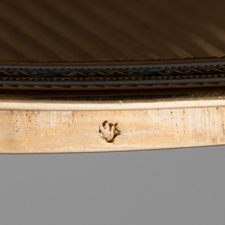 Les Frères Toussaint, dosa, 14k guld och emalj, Hanau, Tyskland (verksamma 1752-1803).