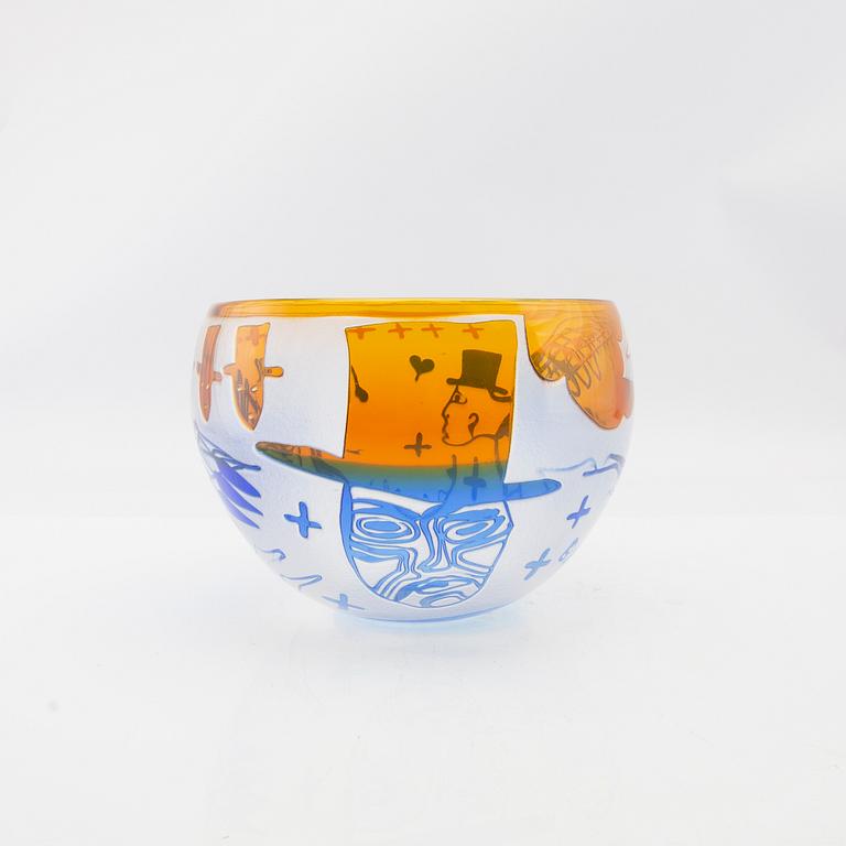 Bertil Vallien, skål, unik, signerad Boda-Åfors numrerad 2254.