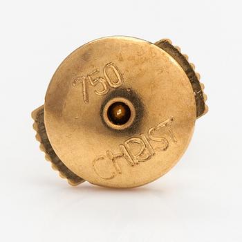 Korvakoru, 1 kpl, 18K kultaa, timantti n. 0.17 ct. Christ, Saksa.