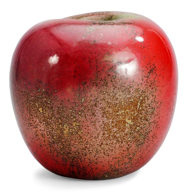 A Hans Hedberg faience apple, Biot, France.