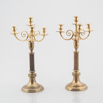 Candelabra, a pair, model no. 22, Gustavian style, Grillby Metallfabrik, 20th century.