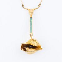 Björn Weckström, Necklace, 18K gold with opal, Finland 1978. For Lapponia.