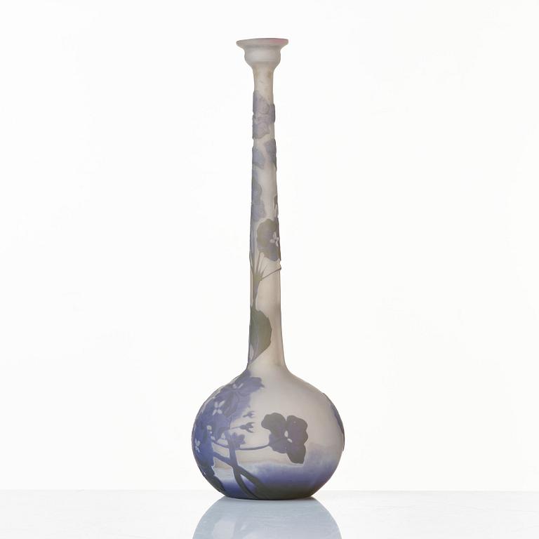 Emile Gallé, an Art Nouveau cameo glass vase, Nancy, France, early 1900's.