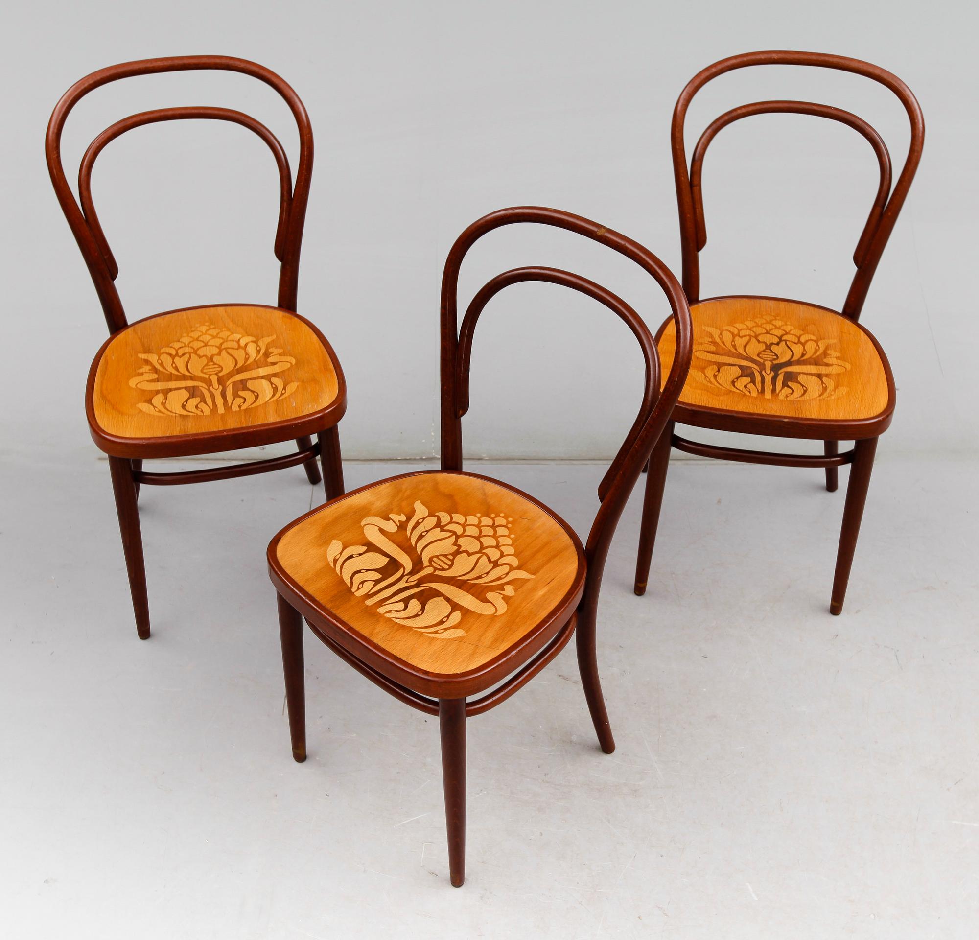 STOLAR, 3 st, Thonet, 1900-talets första hälft.