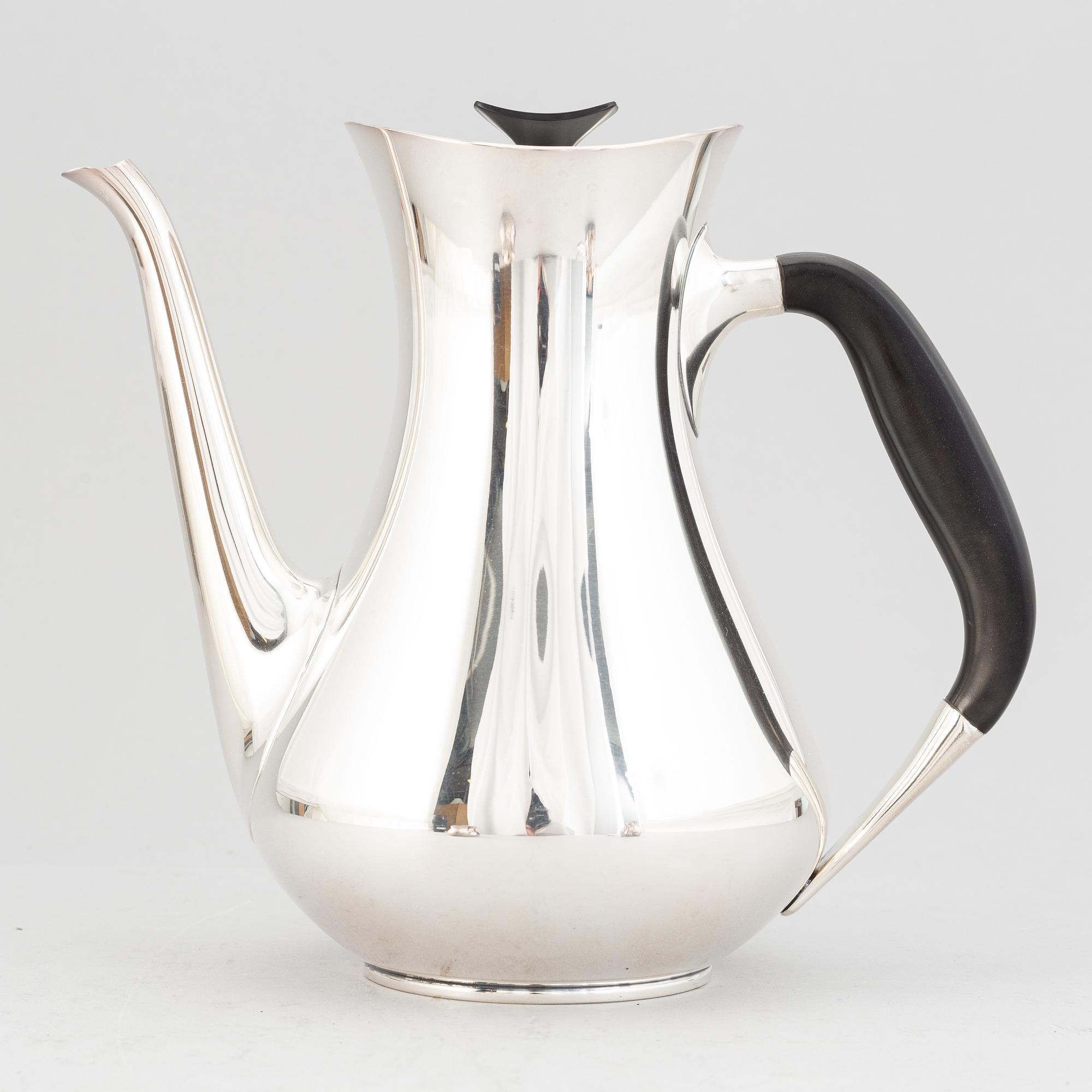 Three pieces silver coffe service,