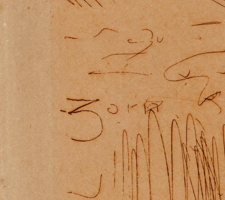 Anders Zorn, etching, from "Med pensel och penna, en årsbok om svensk konst", Utg. W. Silfversparre Stockholm 1885.