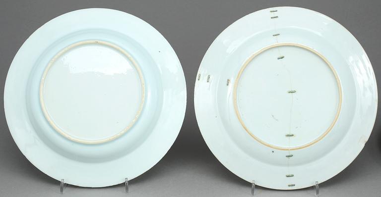 TALLRIKAR, 7 st, kompaniporslin, Kina, Qianlong 1736-95.