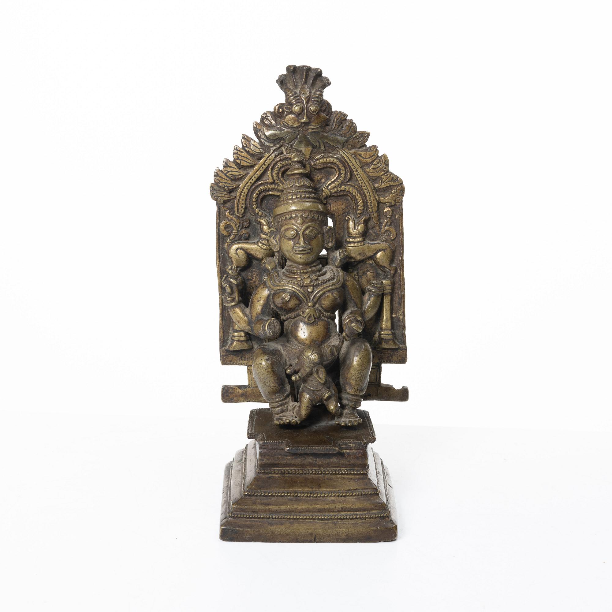 An Indian bronze deity, 19th century.