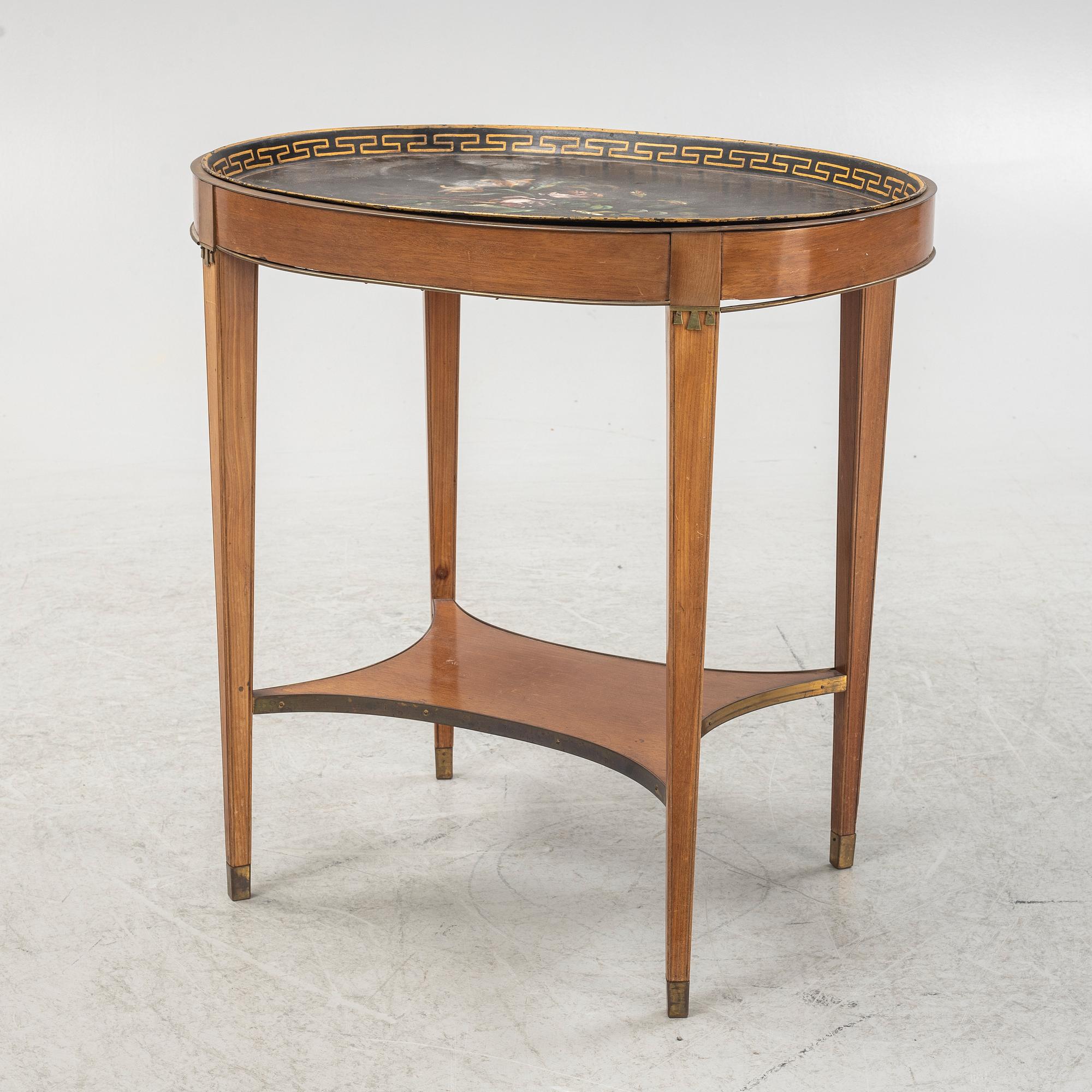 A late Gustavian style tray-table, late 18th century.