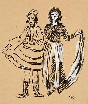 895. Lotte Laserstein, Flickor i maskeradkläder.