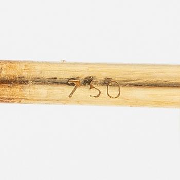 Earrings, a pair, 18K gold with pearls and small brilliant-cut diamonds.