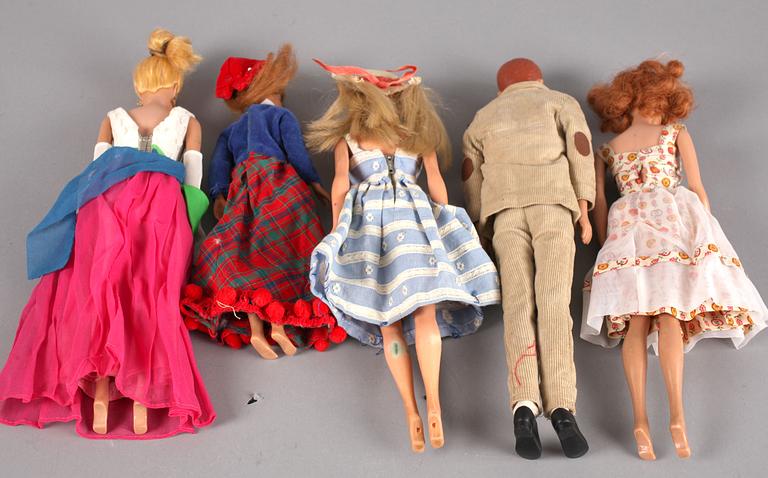 BARBIEDOCKOR, 5 st, Mattel. 1960/70-tal.