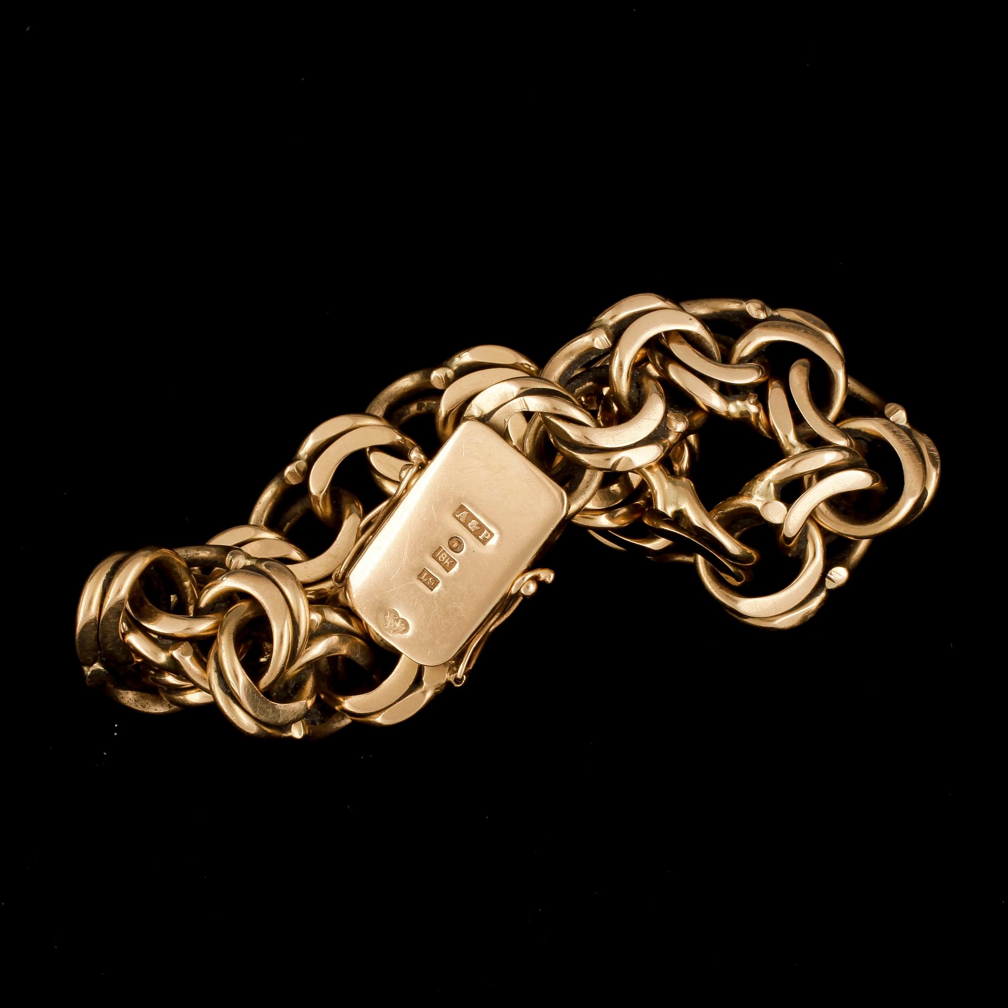ARMBAND, 18K guld, Gamla Guldsmedjan, Stockholm, 1961. Vikt ca 51,4 g.